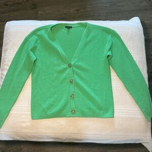 Talbots Bright Green V-Neck Cardigan